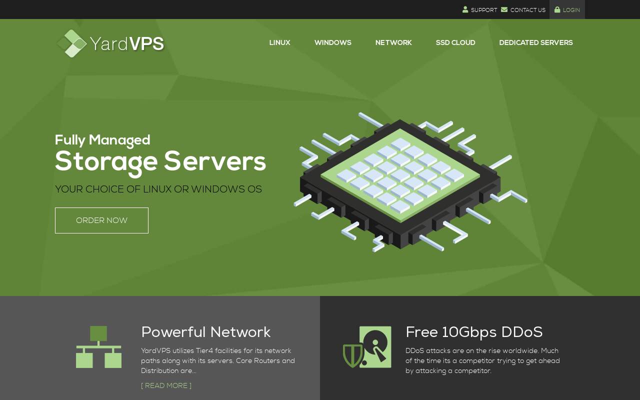 YardVPS 官网截图